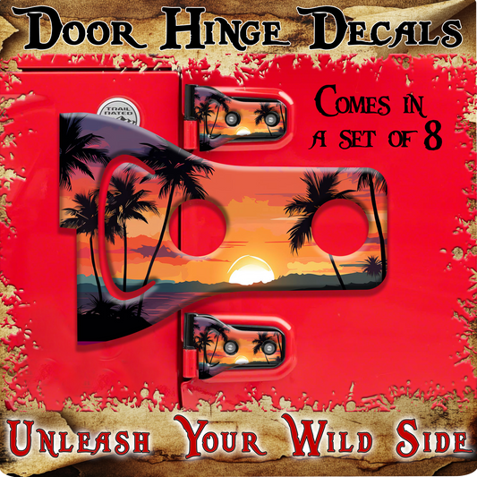 Beach sunset Door hinge decals 14