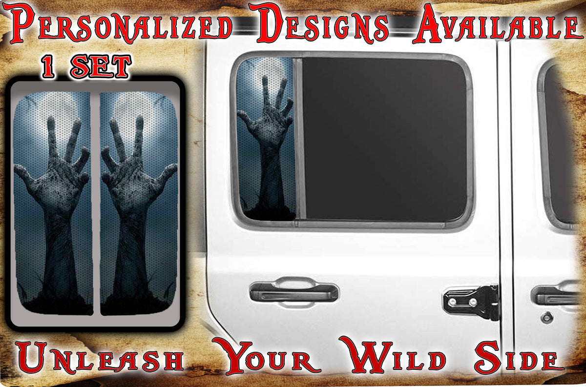 zombie hand Side door window decal 112