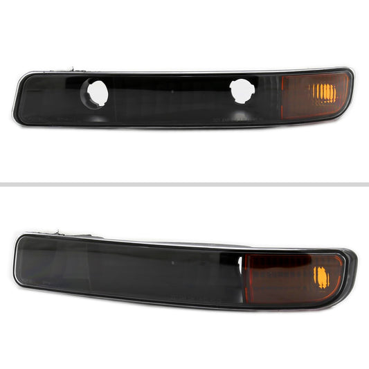 1999-2006 GMC Sierra/2007 Sierra Classic/2000-2006 Yukon/XL Factory Style Bumper Lights (Matte Black Housing/Clear Lens)