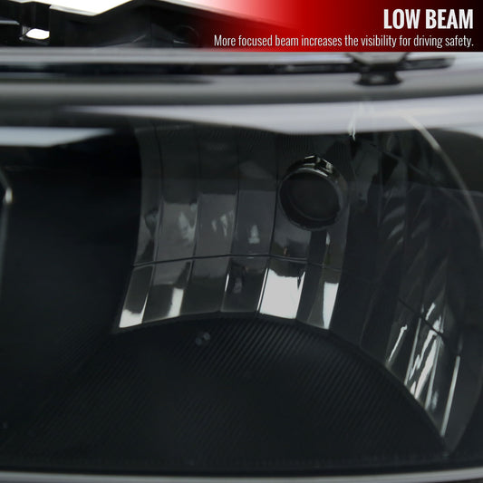 1999-2006 GMC Sierra/2007 Sierra Classic/2000-2006 Yukon/XL Factory Style Headlights and Bumper Lights with Amber Reflector (Matte Black Housing/Smoked Lens)