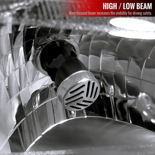 1997-2005 Chevrolet Venture Pontiac Montana/Trans Sport Crystal Headlights (Matte Black Housing/Clear Lens)