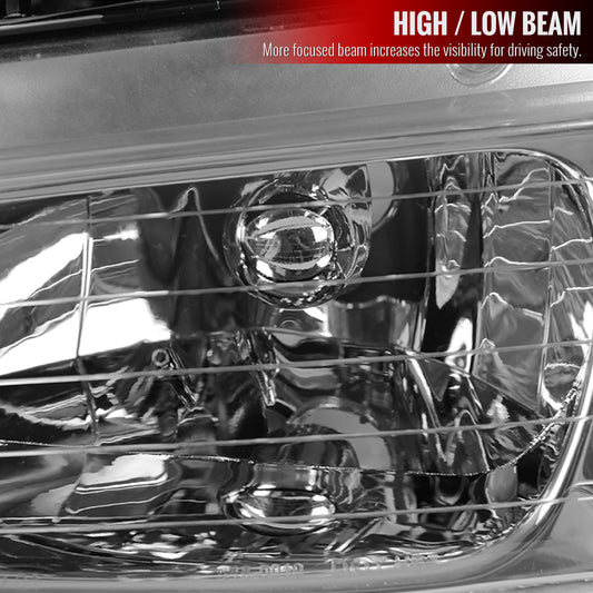 1996-2000 Dodge Caravan Chrysler Voyager/Town & Country Crystal Headlights (Chrome Housing/Clear Lens)