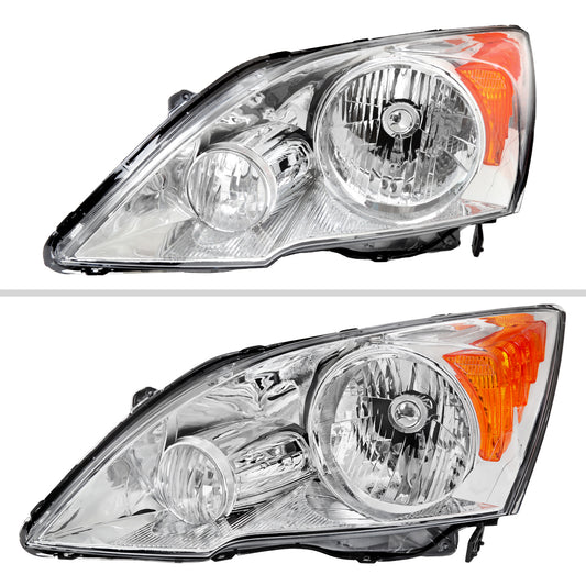 2007-2011 Honda CR-V Factory Style Headlights (Chrome Housing/Clear Lens)