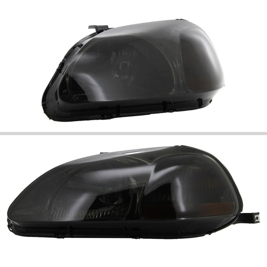 1996-1998 Honda Civic Crystal Headlights (Chrome Housing/Smoked Lens)