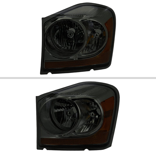 2004-2006 Dodge Durango Factory Style Headlights (Chrome Housing/Smoked Lens)