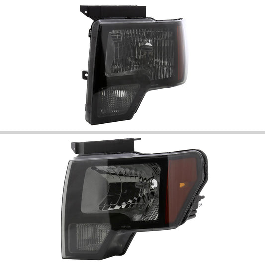 2009-2014 Ford F-150 Factory Style Headlights (Black Housing/Smoked Lens)