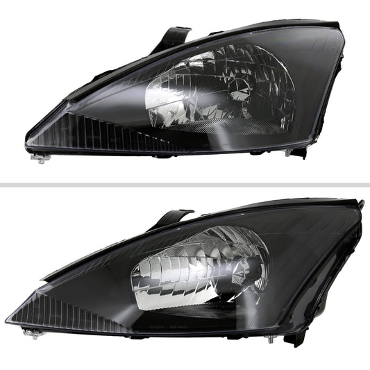 2000-2004 Ford Focus Factory Style Crystal Headlights (Matte Black Housing/Clear Lens)