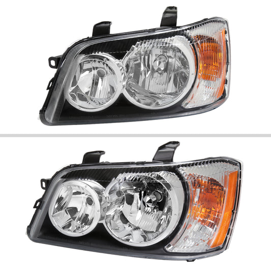 2001-2003 Toyota Highlander Factory Style Headlights (Chrome Housing/Clear Lens)