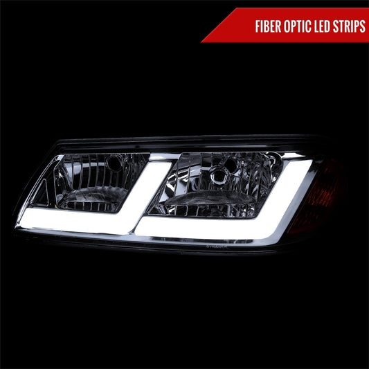 2000-2005 Chevrolet Impala LED Bar Factory Style Headlights (Chrome Housing/Clear Lens)