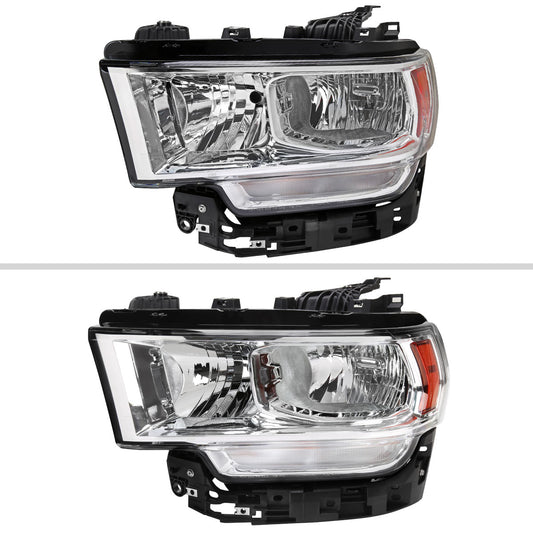 2019-2024 Dodge RAM 2500/3500/4500/5500 Factory Style Headlights (Chrome Housing/Clear Lens)