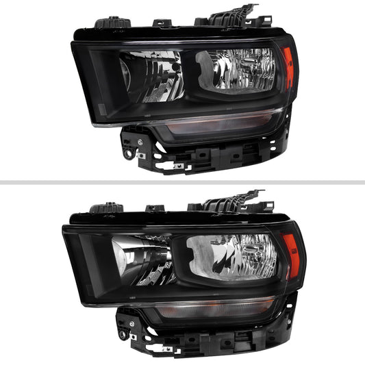 2019-2024 Dodge RAM 2500/3500/4500/5500 Factory Style Headlights (Matte Black Housing/Clear Lens)