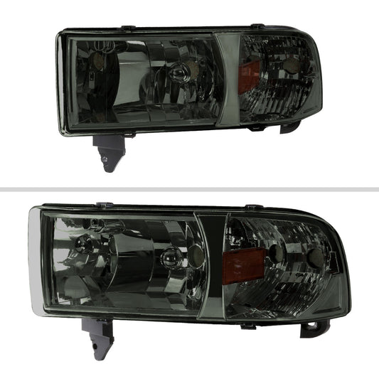 1994-2001 Dodge RAM 1500/ 1994-2002 RAM 2500 3500 Factory Style Headlights (Chrome Housing/Smoked Lens)