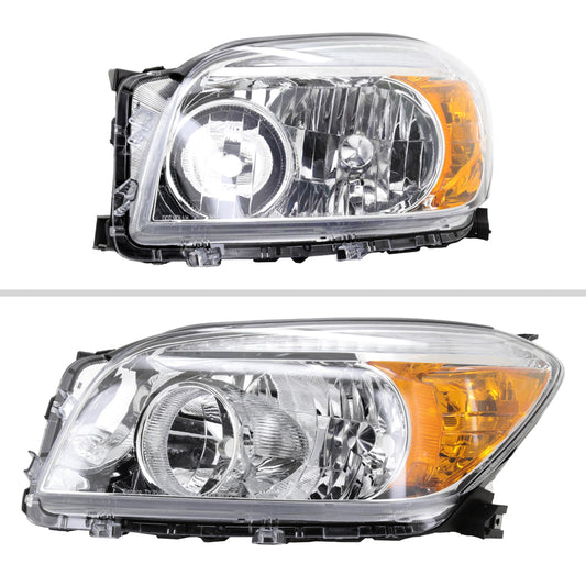 2006-2008 Toyota RAV4 Factory Style Headlights (Chrome Housing/Clear Lens)