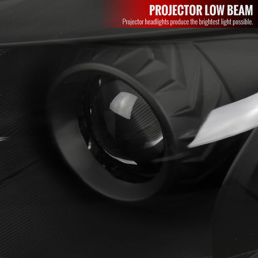 2013-2015 Nissan Altima Sedan Projector Headlights w/ Amber Reflectors (Matte Black Housing/Clear Lens)