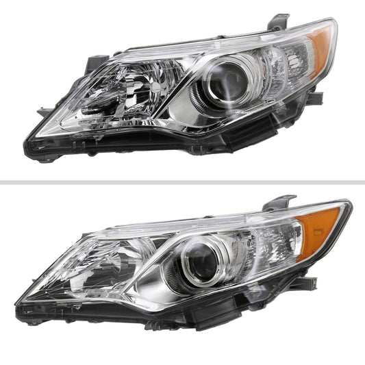2012-2014 Toyota Camry Projector Headlights w/ Amber Reflectors - Driver Side Only (Chrome Housing/Clear Lens)