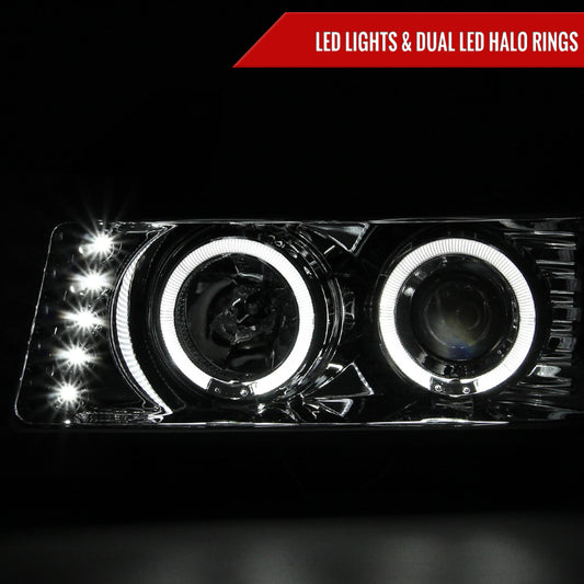 2004-2012 Chevrolet Colorado/ GMC Canyon Dual Halo Projector Headlights (Chrome Housing/Clear Lens)
