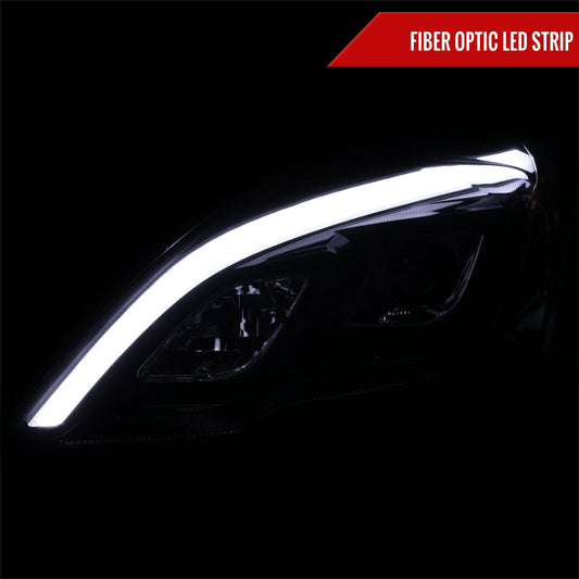 2007-2011 Honda CR-V LED Bar Projector Headlights (Glossy Black Housing/Smoked Lens)