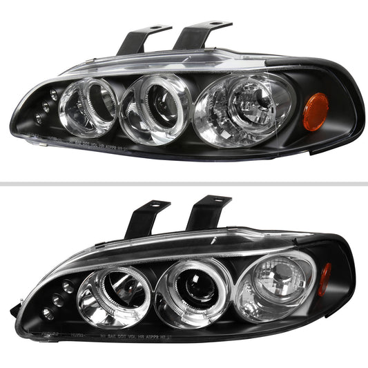 1992-1995 Honda Civic Dual Halo Projector Headlights (Matte Black Housing/Clear Lens)