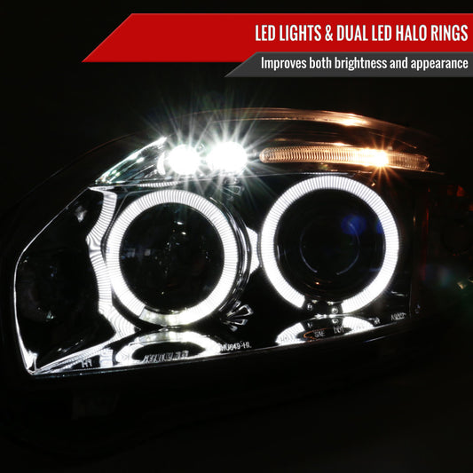 2006-2011 Mitsubishi Eclipse Dual Halo Projector Headlights (Chrome Housing/Clear Lens)