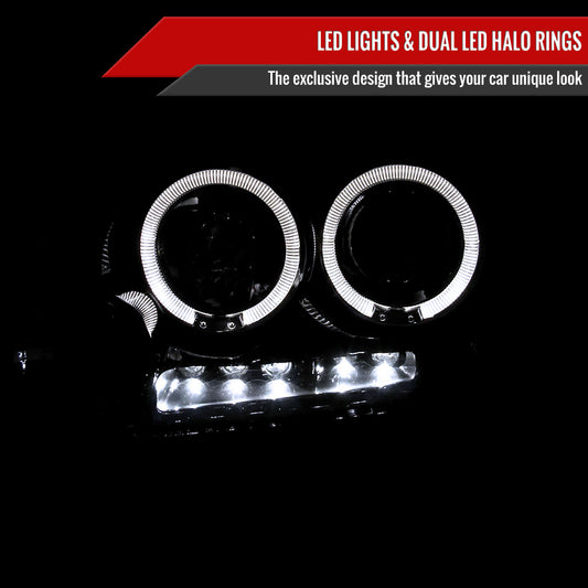 2004-2008 Ford F-150/ 2006-2008 Lincoln Mark LT Dual Halo Projector Headlights (Glossy Black Housing/Smoked Lens)