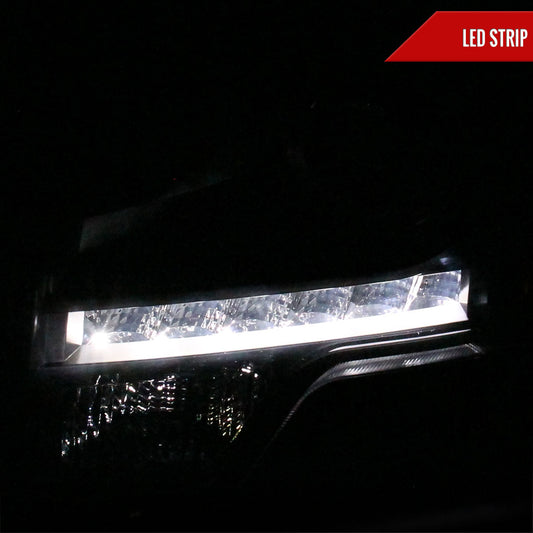 2009-2014 Ford F-150 Projector Headlights w/ LED Light Strip (Black Housing/Smoked Lens)