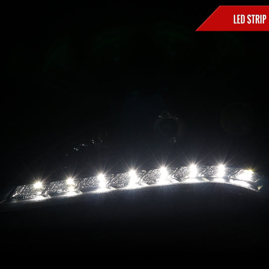 2010-2012 Hyundai Genesis Coupe Projector Headlights w/ SMD LED Light Strip (Matte Black Housing/Clear Lens)