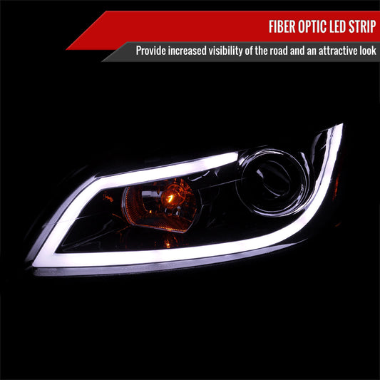 2006-2013 Chevrolet Impala / 2014-2015 Impala Limited / 2006-2007 Monte Carlo LED Bar Projector Headlights (Glossy Black Housing/Smoked Lens)
