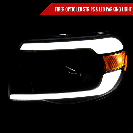 2005-2011 Toyota Tacoma LED Bar Projector Headlights (Chrome Housing/Smoked Lens)