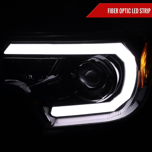 2012-2015 Toyota Tacoma LED C-Bar Projector Headlights (Jet Black Housing/Clear Lens)