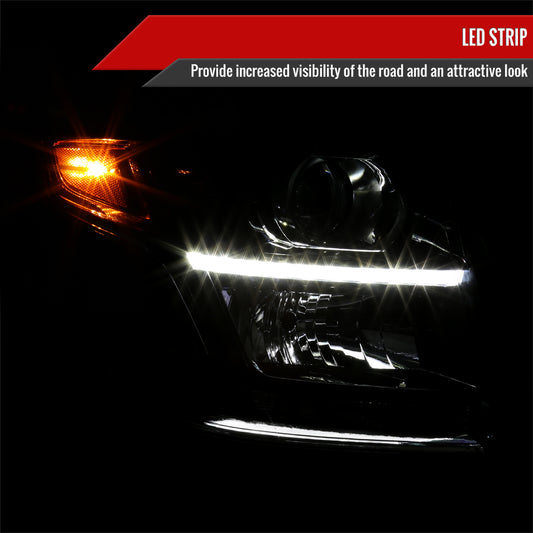 2015-2020 Chevrolet Tahoe Suburban/ 2016-2019 Suburban 3500HD LED Light Strip Projector Headlight - Passenger Side Only (Matte Black Housing Clear Lens)