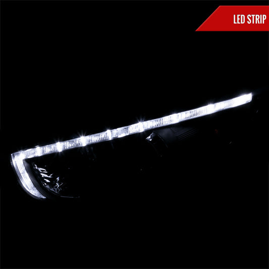 2010-2013 Hyundai Tucson Projector Headlights w/ LED Light Strip (Matte Black Housing/Clear Lens)