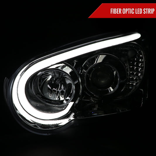 2004-2005 Subaru Impreza WRX/STI Outback Projector Headlights w/ LED Light Bar (Chrome Housing/Clear Lens)
