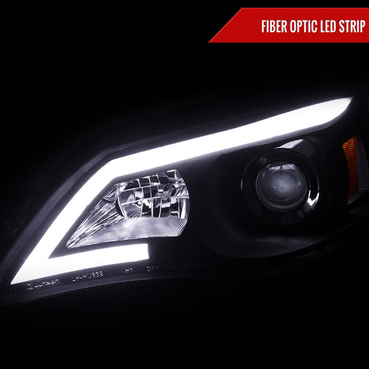 2008-2014 Subaru Impreza WRX / 2008-2011 Outback Sport LED Bar Projector Headlights (Matte Black Housing/Clear Lens)