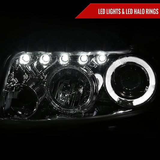 2008-2010 Scion xB Single Halo Projector Headlights (Chrome Housing/Clear Lens)