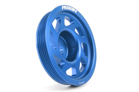 Perrin Crank Pulley W/o AC Only Blue For Ej Engines WRX 2002-2014/ Outback 1995-2009/ Outback XT 2005-2009 / Forester 2003-2010/ Forester XT 2003-2013 /Legacy 1994-2009 / STI 2004-21/ Impreza 1993-2011 | PSP-ENG-102BL