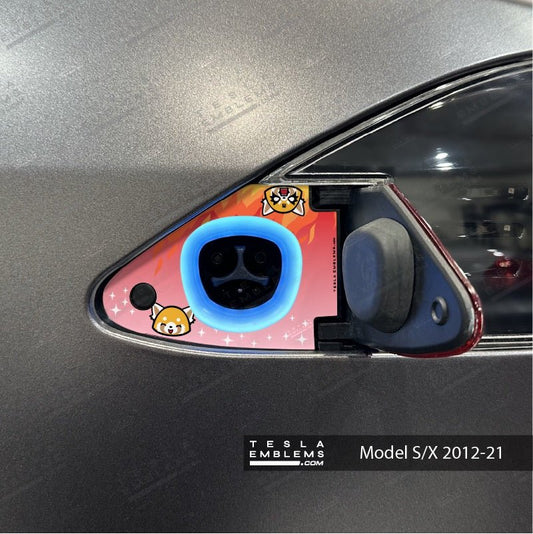 Aggretsuko Tesla Charge Port Wrap | Model S