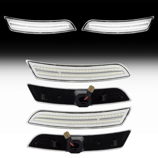 2016-2025 Camaro Clear Lens White Dynamic Animation LED Side Markers Set