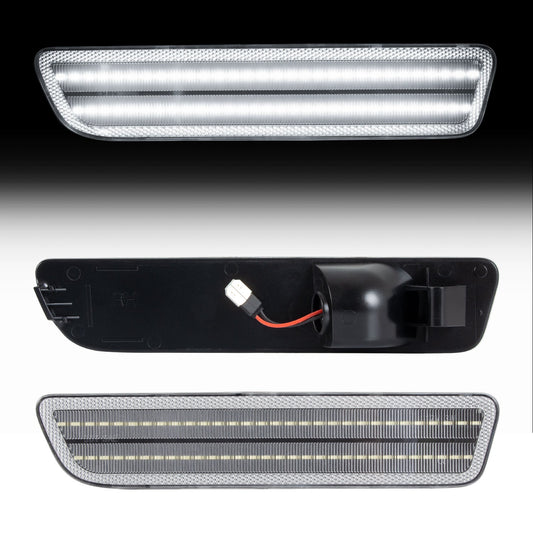 2005-2009 Ford Mustang Clear Lens White Dynamic Animation LED Side Markers