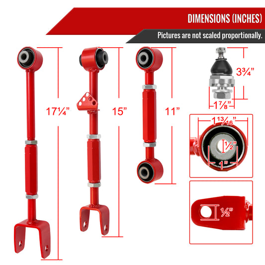 2008-2013 Honda Accord Acura TL/TSX Adjustable Front Ball Joints & Rear Control Arms