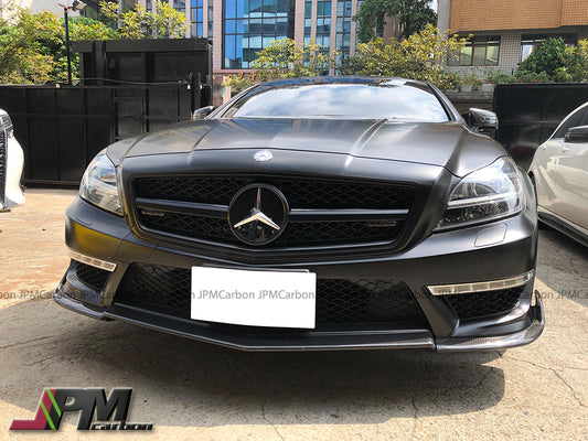 RT Style Carbon Fiber Front Bumper Add-on Lip Fits For 2011-2014 Mercedes-Benz W218 Pre-facelift CLS63 Only