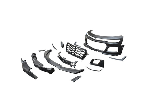 2019-2025 Chevy Camaro ZL1 1LE Track Package Front Bumper Conversion 13pcs Full Kit Flat BLK for Non-RS Headlights
