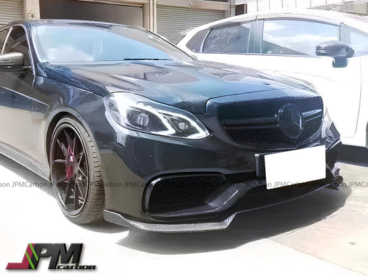 B Style Carbon Fiber Front Bumper Add-on Lip Fits For 2014-2016 Mercedes-Benz W212 Facelift E63 AMG Only