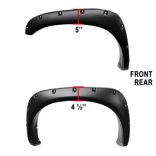 2002-2009 Dodge RAM 1500/2500/3500 Smooth Rivet Style Fender Flares