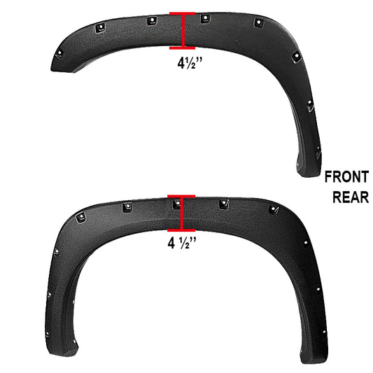 2002-2008 Dodge RAM 1500/ 2003-2009 RAM 2500 3500 Rough Textured Rivet Style Fender Flares