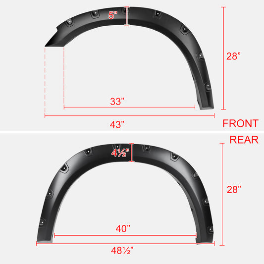 2010-2017 Dodge RAM 2500/3500 Smooth V2 Rivet Style Fender Flares