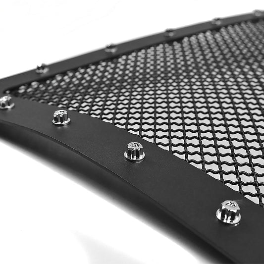 2009-2012 Ford F-150 Rivet Style Black Stainless Steel Mesh Grille Center Insert