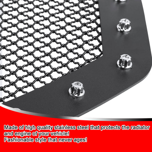 2016-2018 GMC Sierra 1500 Rivet Style Black Stainless Steel Mesh Grille Insert