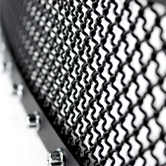 2005-2007 Chevrolet Silverado Rivet Style Black Stainless Steel 2PC Mesh Grille Insert