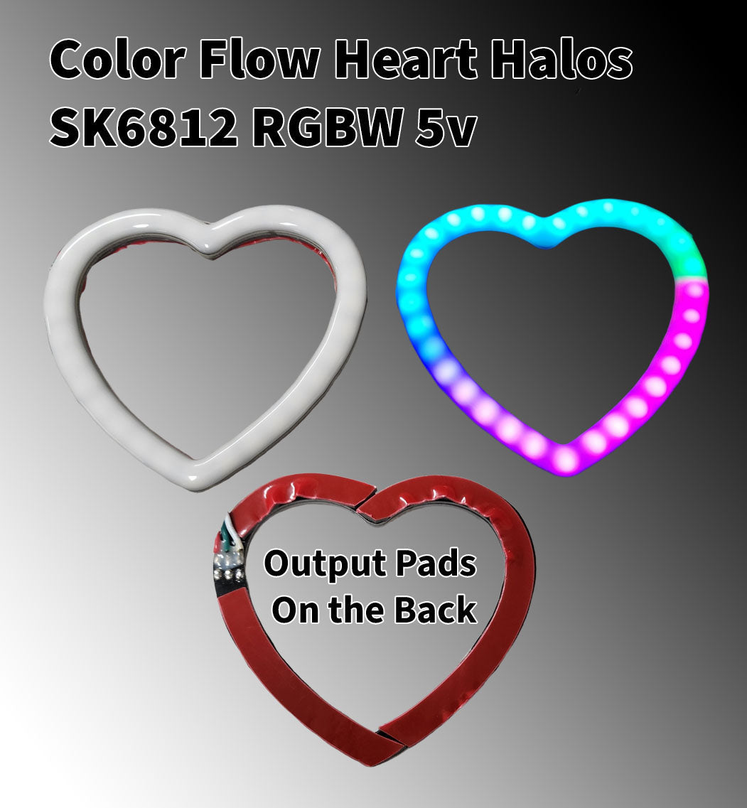 Color Flow Heart Halos - SK6812 RGBW