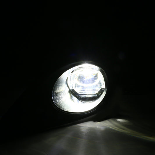 2012-2014 Toyota Camry SMD LED Projector Fog Lights w/ Switch, Wiring Harness, & Black Bezels (Chrome Housing/Clear Lens)